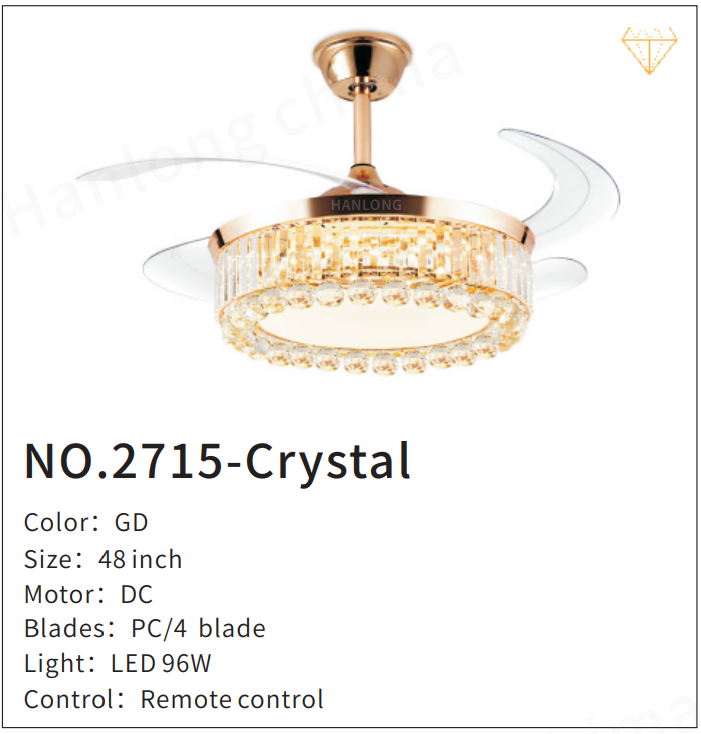 AURELIA 2715 CRYSTAL SMART CEILING FAN