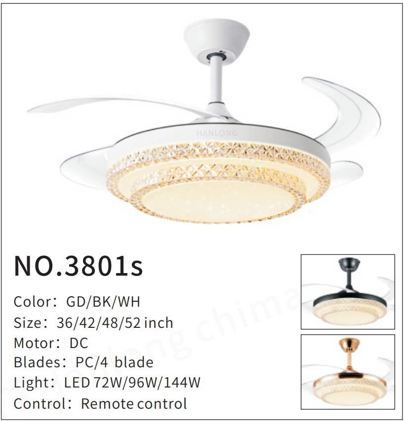 LUMINARA 3801S SMART LED CEILING FAN