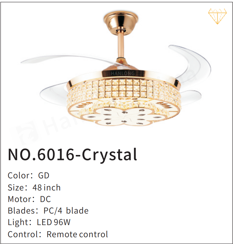 AURELIA 6016 CRYSTAL SMART CEILING FAN