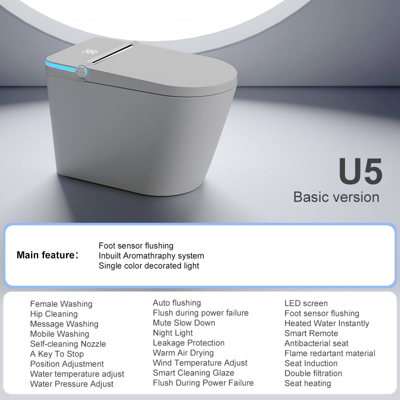 U5 Smart Toilet | Intelligent Comfort Series | Grey