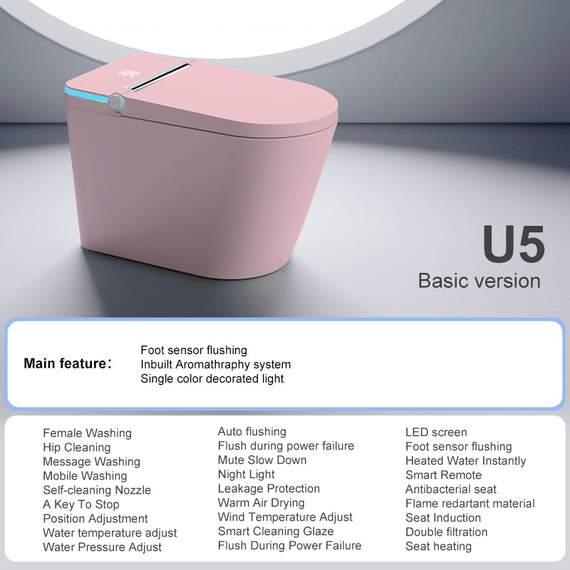 U5 Smart Toilet | Intelligent Comfort Series | Pink